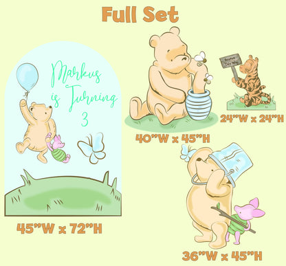 Classic Winnie the Pooh Cutout Decoration, Blue Baby Shower Decor, Backdrop Decor, Baby Boy, Honey Bear, Boy Birthday, Classic Bear Props