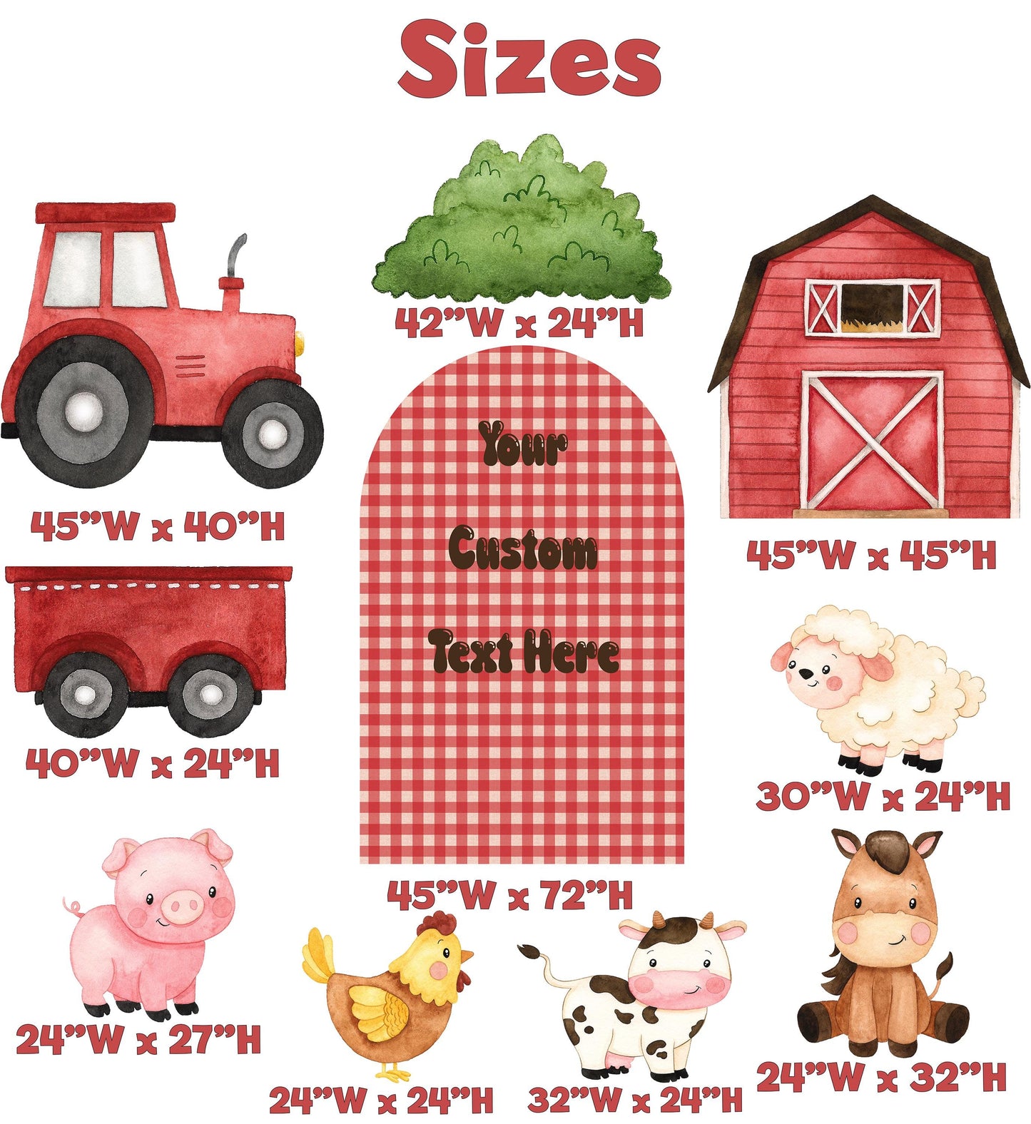 Farm Animals Cutouts Set, Ranch Animals Party, Barnyard Birthday Prop, Farm Animal Standee, Baby Shower,Farm Themed Party Decor,Centerpieces