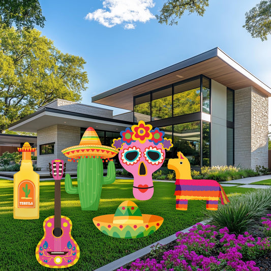 Cinco De Mayo Party Prop, Yard Sign, Cutouts, Cinco De Mayo Decor, Mexico Party, Fiesta Photo Props, Pinata, Cactus, Tequila,Skulls,Backdrop