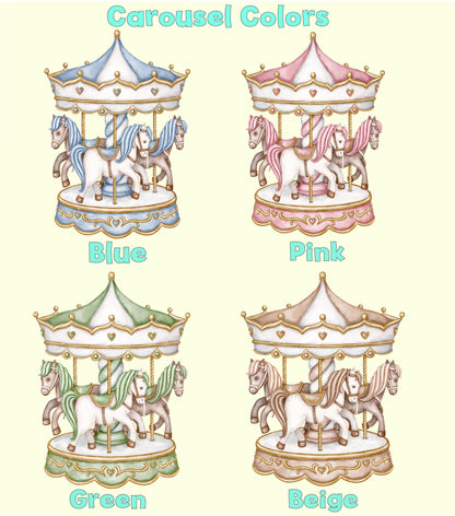 Carousel Cutouts, Baby Shower, Centerpieces Standee, Horse Merry-go-round, Carnival Theme Party Decor, Watercolor Backdrop, Circus Birthday