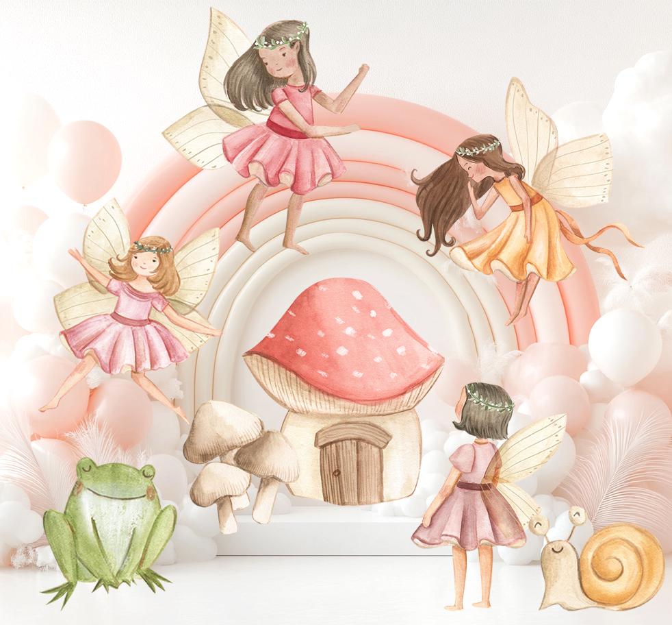 Fairy Garden Watercolor Cutout, Whimsical Fairy Baby Shower, Enchanted Fairy, Fairytale, Princess, Watercolor Centerpieces, Birthday Decor