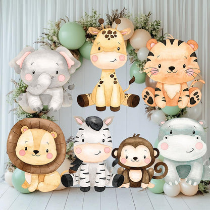 Safari Animals Cutouts, Wild One, Birthday Decor, Baby Shower, Backdrop, Watercolor Jungle Animals, Party Props, Watercolor Centerpieces