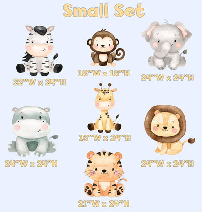 Safari Animals Cutouts, Wild One, Birthday Decor, Baby Shower, Backdrop, Watercolor Jungle Animals, Party Props, Watercolor Centerpieces