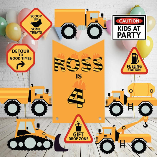 Construction Party Cutouts, Construction Baby Shower, Vehicles Props, Boys Birthday Decor, Construction Party Signs, Cars Centerpieces
