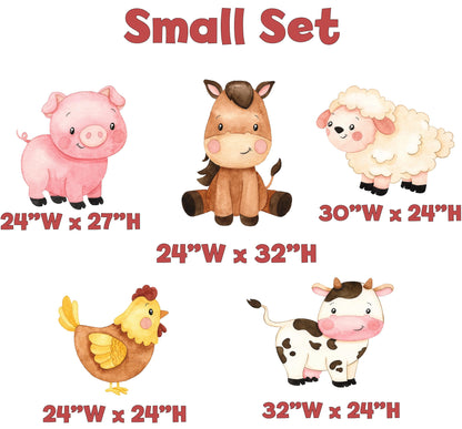 Watercolor Farm Animals Cutouts Set, Birthday Decor, Barnyard Birthday Prop, Farm Animal Standee, Baby Shower, Centerpieces, Backdrop, Signs