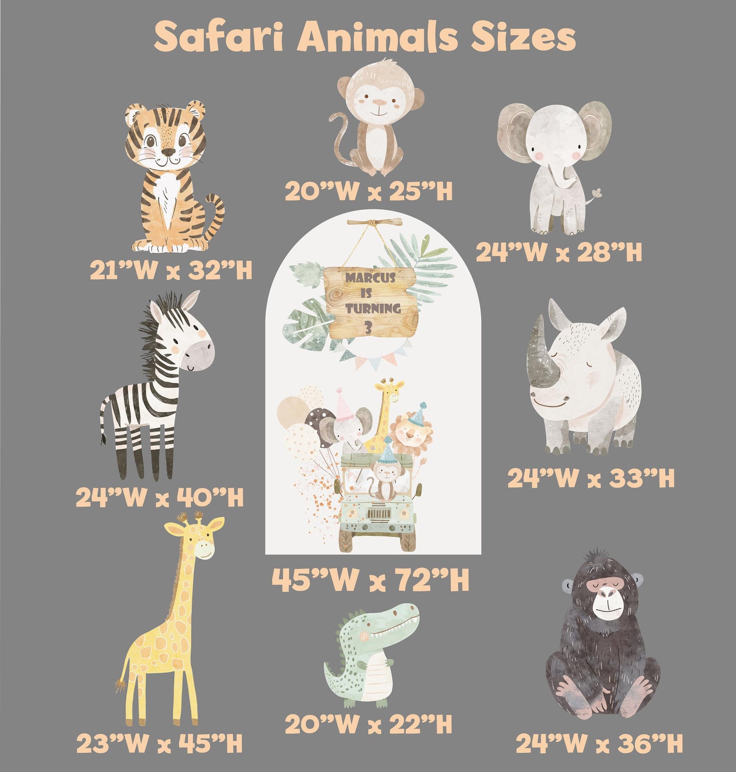 Safari Animals Cutouts, Wild One, Birthday Decor, Zoo Baby Shower, Backdrop, Watercolor Jungle Animals, Party Prop,Centerpieces,Party Animal