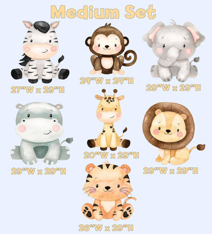 Safari Animals Cutouts, Wild One, Birthday Decor, Baby Shower, Backdrop, Watercolor Jungle Animals, Party Props, Watercolor Centerpieces