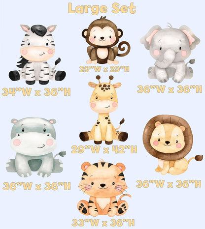 Safari Animals Cutouts, Wild One, Birthday Decor, Baby Shower, Backdrop, Watercolor Jungle Animals, Party Props, Watercolor Centerpieces