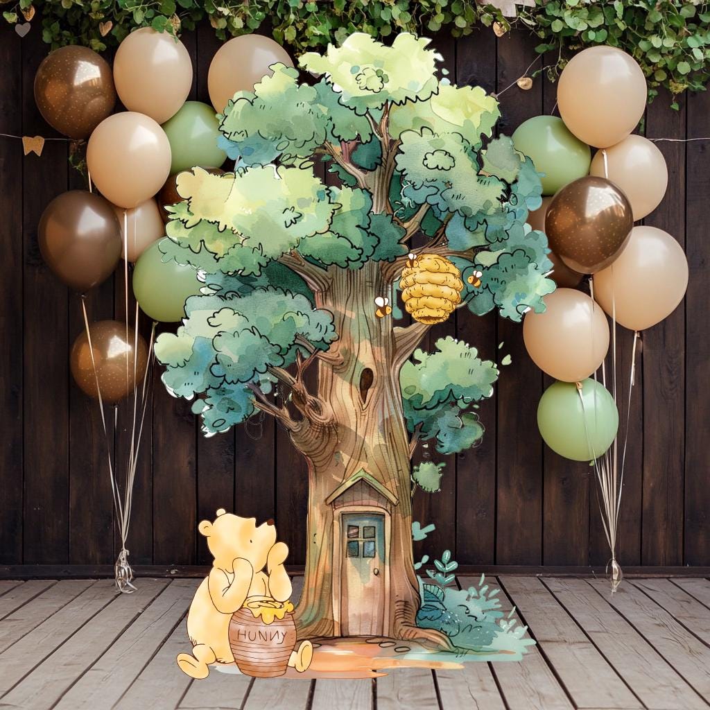 Classic Winnie the Pooh Cutout Decoration, Baby Shower Decor, Backdrop, Yard Sign, Honey Bear, Baby Birthday, Classic Bear, Gender Reveal