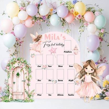 Fairy First Birthday Photo Board, Baby Milestone Display, Whimsical First Birthday, Fairytale, Princess, Fairy Theme Party Decorations, Prop