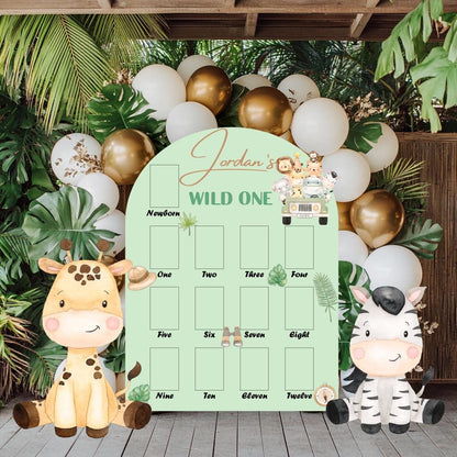 Wild One Photo Board, Safari Animals Cutouts, Milestone, Boys First Birthday, First Year Photo Board, Baby Boy, Safari Birthday Decorations