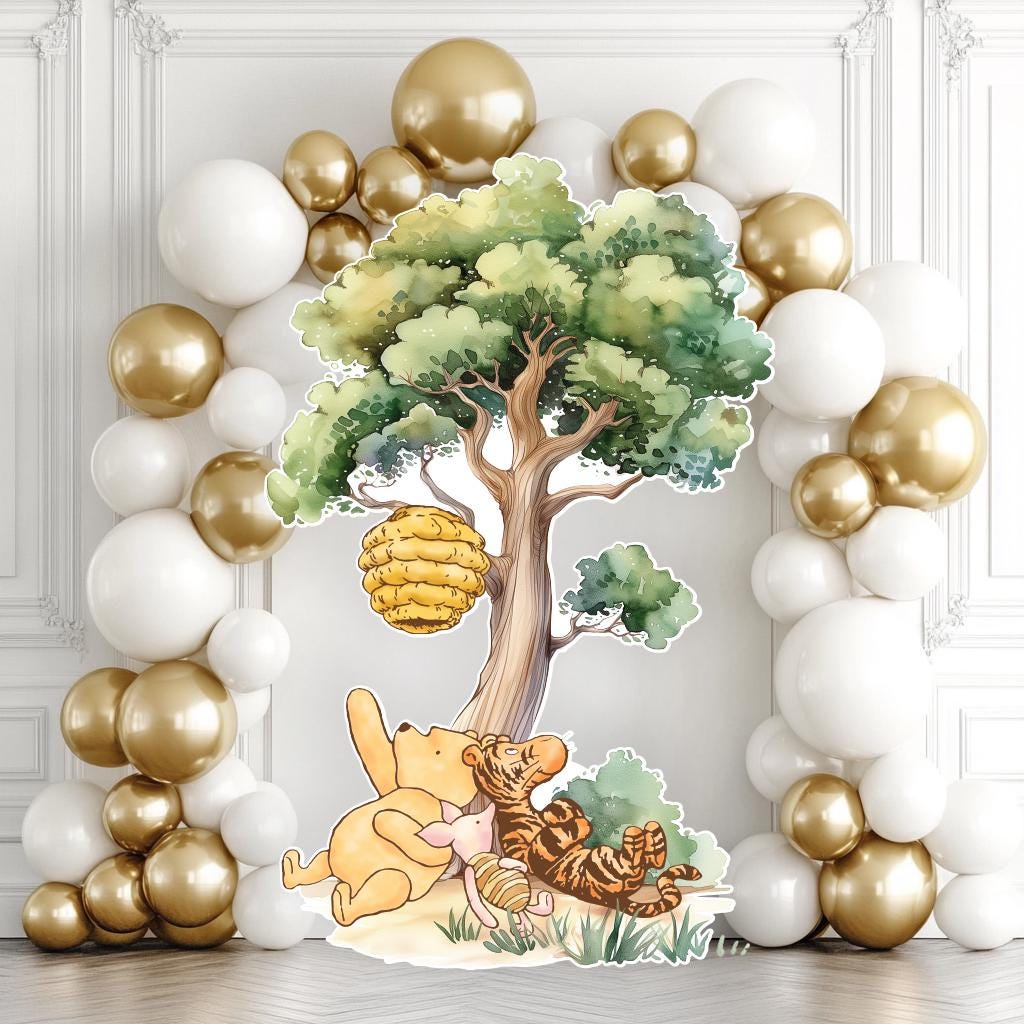 Classic Winnie the Pooh Cutout Decoration, Baby Shower Decor, Backdrop, Yard Sign, Honey Bear, Baby Birthday, Classic Bear, Gender Reveal