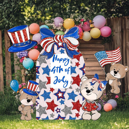 4th of July Backdrop, 4th of July Decor Personalized, Independence Day, American Flag, Fourth of July, USA Flag Backdrop, Outdoor Decor