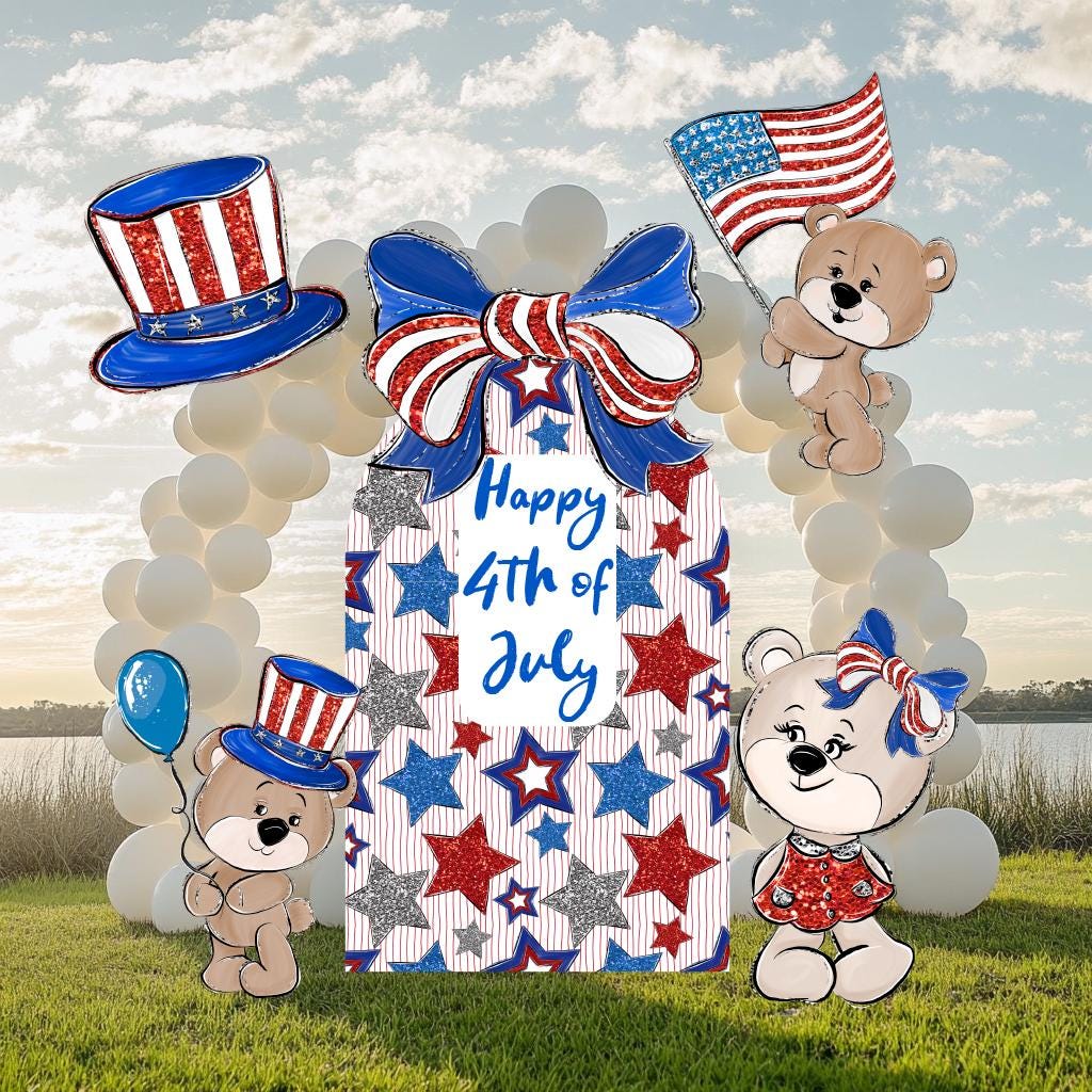 4th of July Backdrop, 4th of July Decor Personalized, Independence Day, American Flag, Fourth of July, USA Flag Backdrop, Outdoor Decor