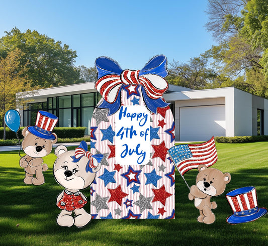 4th of July Backdrop, 4th of July Decor Personalized, Independence Day, American Flag, Fourth of July, USA Flag Backdrop, Outdoor Decor