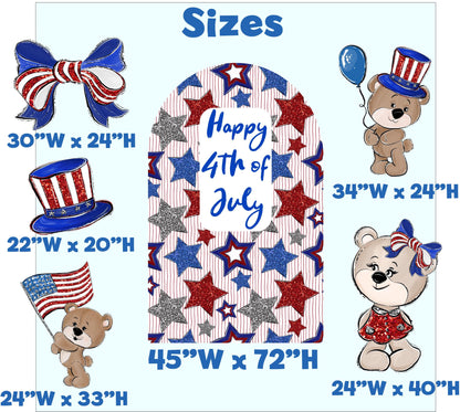 4th of July Backdrop, 4th of July Decor Personalized, Independence Day, American Flag, Fourth of July, USA Flag Backdrop, Outdoor Decor