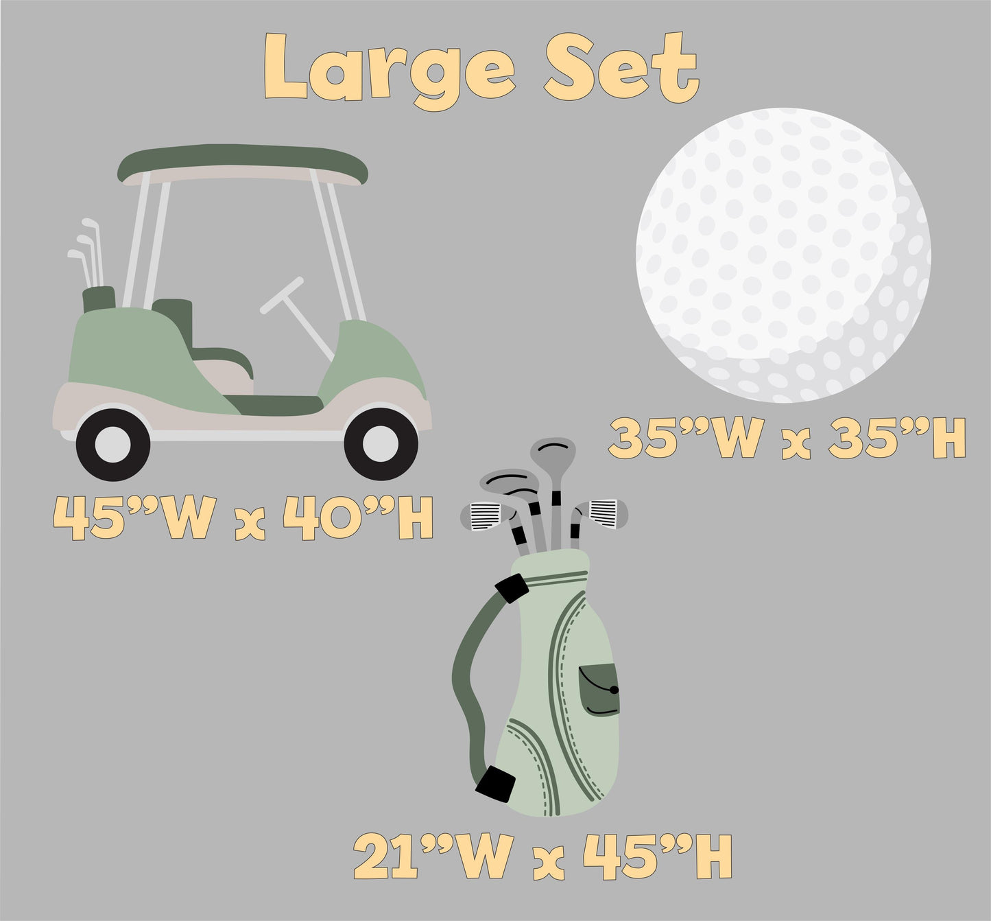 Golf Cutouts, Golf Themed Party Decor, Golf Cart, Girls or Boys Golf Baby Shower, Twins Decor, First Birthday, Hole in One Birthday, Props