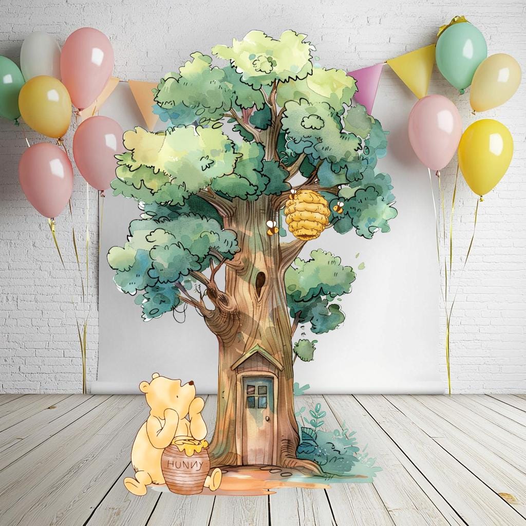 Classic Winnie the Pooh Cutout Decoration, Baby Shower Decor, Backdrop, Yard Sign, Honey Bear, Baby Birthday, Classic Bear, Gender Reveal