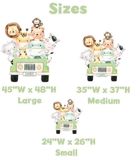 Safari Animals Truck Cutouts, Baby Shower, Safari Truck, Wild One, Birthday Decor, Backdrop, Safari Animal Party, Watercolor Centerpieces