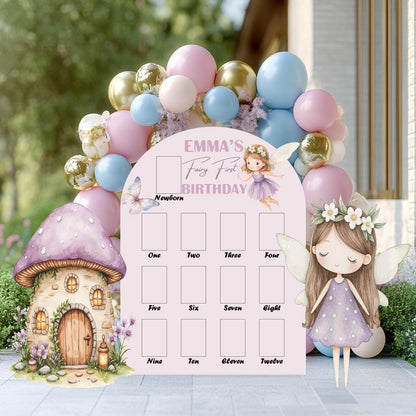 Purple Fairy First Birthday Photo Board, Baby Milestone Display, Whimsical First Birthday, Fairytale, Princess, Fairy Theme Party Cutouts