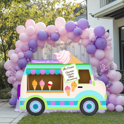 Ice Cream Truck Cutouts, Two Sweet Birthday, Ice Cream Van Baby Shower, Candy Theme Decor, Lawn Sign, Ice Cream Party Backdrop, Props