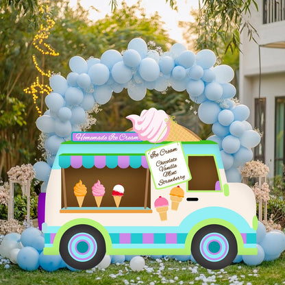Ice Cream Truck Cutouts, Two Sweet Birthday, Ice Cream Van Baby Shower, Candy Theme Decor, Lawn Sign, Ice Cream Party Backdrop, Props