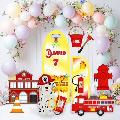 Firefighter Cutouts Set, Yard Sign, Firefighter Theme Party, Cutouts Standee Centerpieces, Sound the Alarm, Fire Truck Prop, Fire Station