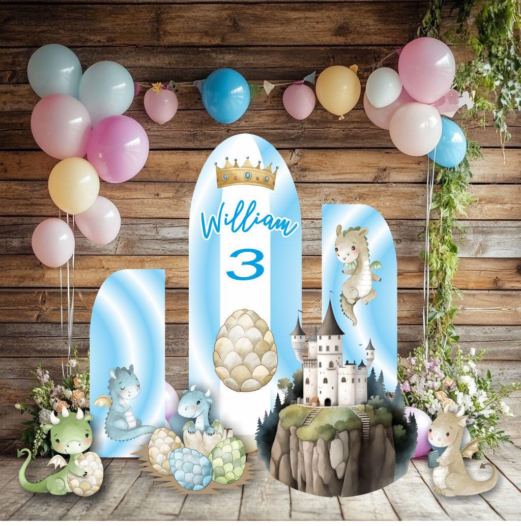 Blue Baby Dragons Cutouts, Fantasy Birthday Decor, Dragons Prop, Whimsical Fantasy Baby Shower, Storybook, Fairytale, Magic Castle, Baby Boy