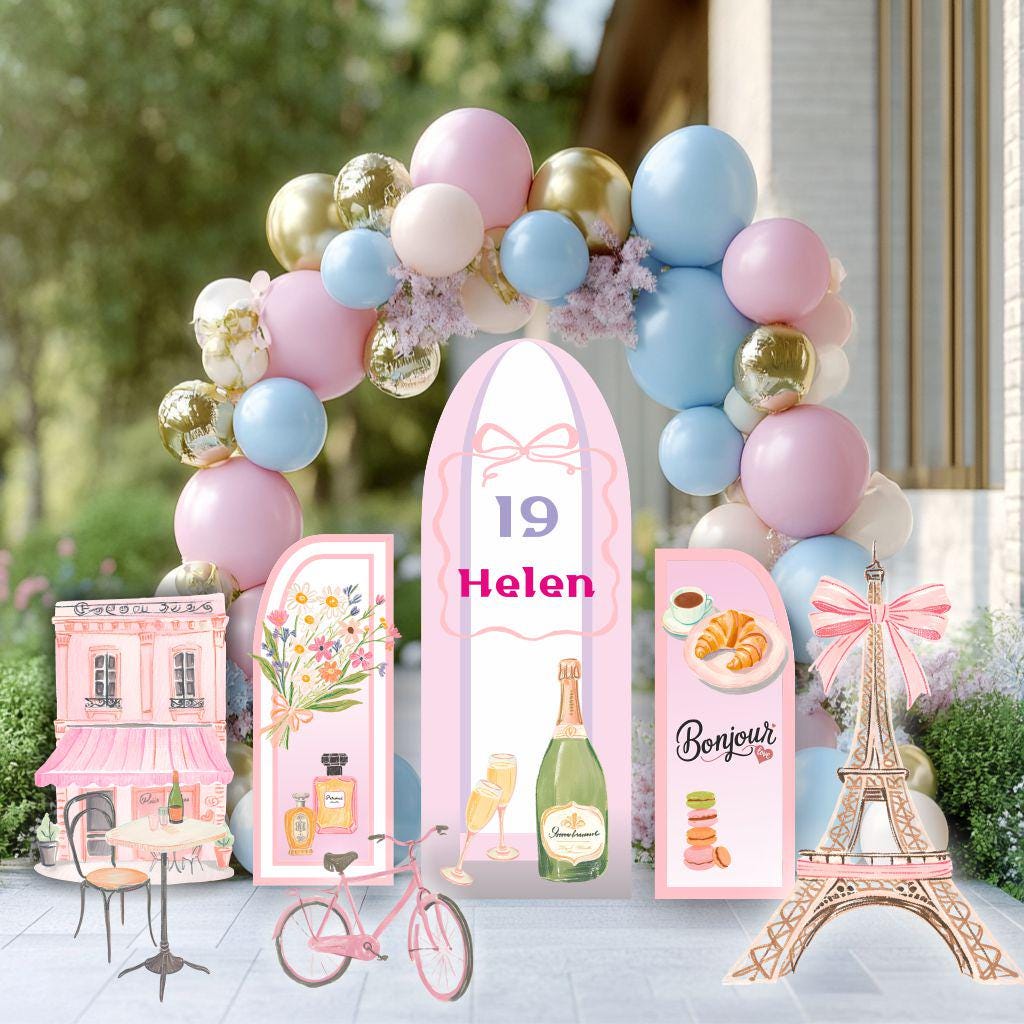 Paris Cutouts, Birthday Party Decor, Paris Baby Shower, Eiffel Tower Party Decoration, Bridal Shower, France Backdrop, Parisian Patisserie