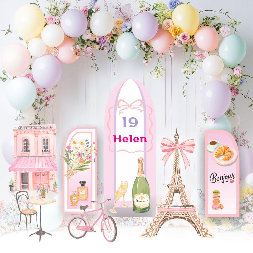 Paris Cutouts, Birthday Party Decor, Paris Baby Shower, Eiffel Tower Party Decoration, Bridal Shower, France Backdrop, Parisian Patisserie