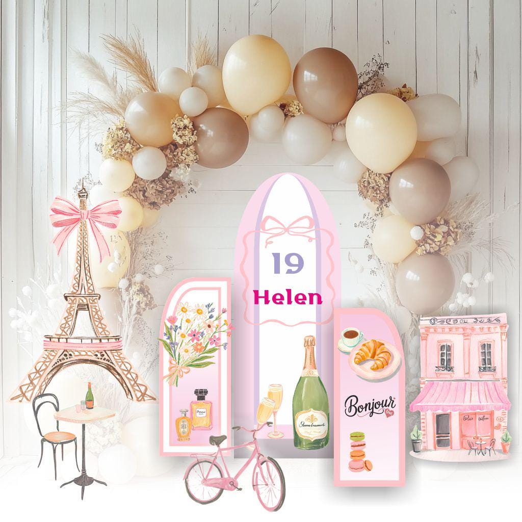 Paris Cutouts, Birthday Party Decor, Paris Baby Shower, Eiffel Tower Party Decoration, Bridal Shower, France Backdrop, Parisian Patisserie