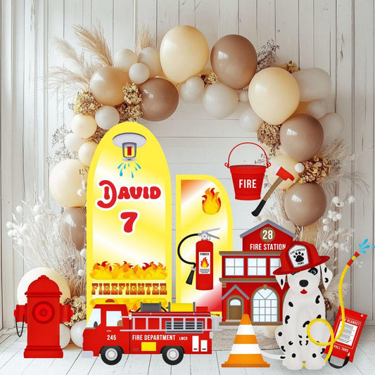 Firefighter Cutouts Set, Yard Sign, Firefighter Theme Party, Cutouts Standee Centerpieces, Sound the Alarm, Fire Truck Prop, Fire Station