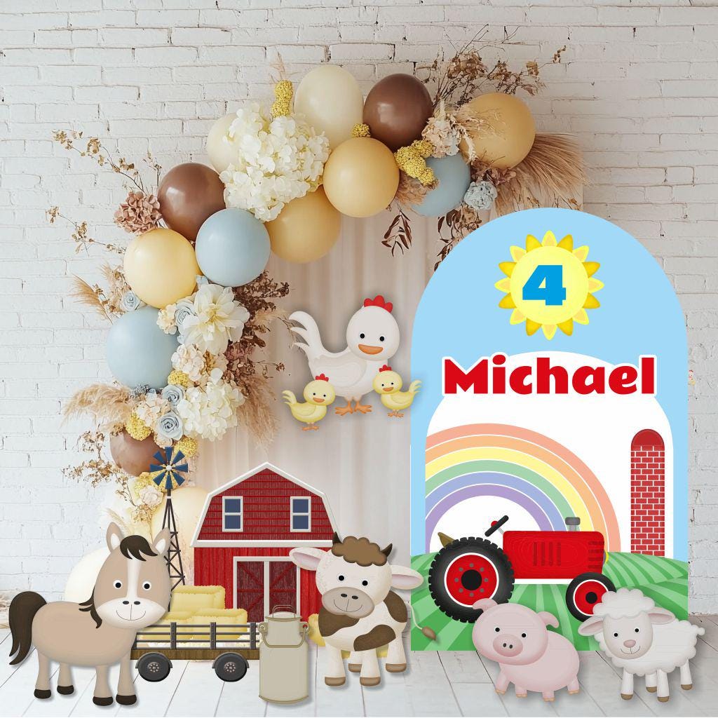 Farm Animals Cutouts Set, Ranch Animals Party, Barnyard Birthday Prop, Farm Animal Standee, Baby Shower,Farm Themed Party Decor,Centerpieces