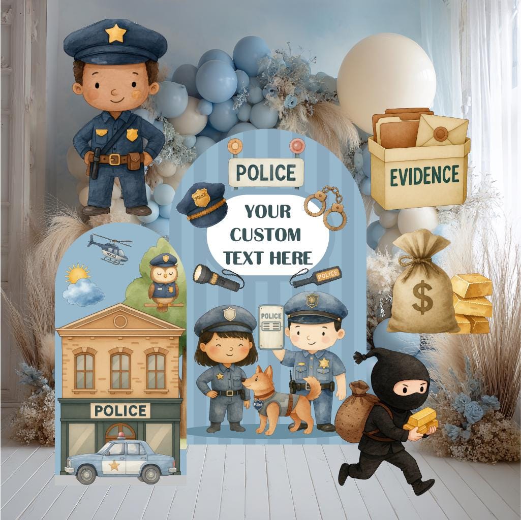 Police Cutouts, Police Station, Policeman Party, Police Theme Birthday Party, Vehicle Party, 3rd Birthday Boy, Party Supplies,Police Officer