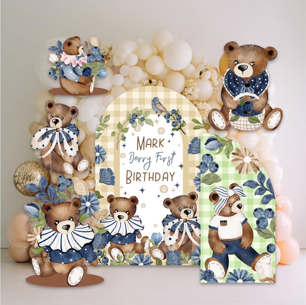 Berry First Birthday Cutout, Teddy Bear, Blueberry Baby Shower, Backdrop, Sweet Party Decorations, Berry 1st Birthday, Vintage Bear,Baby Boy