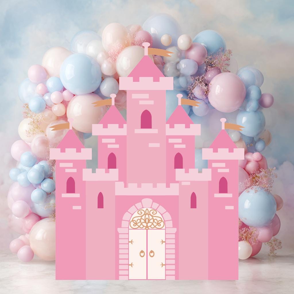 Pink Castle Cutout, Princess Party Decor, First Birthday, Fantasy, Princess Castle, Girls Baby Shower, Princess Birthday, Castle Backdrop