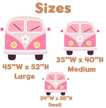 Hippie Pink Bus Cutout, Retro Bus, Groovy Birthday, Two Groovy, Groovy One, Party Props, Daisy Baby Shower, Flower Power, Hippie Van Prop