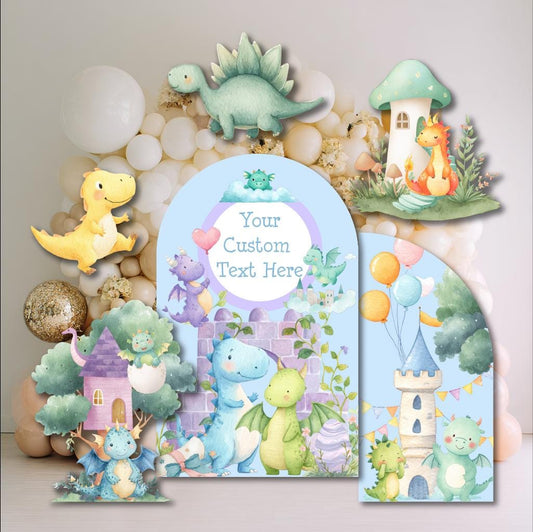 Pastel Baby Dragons Cutouts, Fantasy Birthday Decor, Dragons Props, Whimsical Fantasy Baby Shower, Storybook Signs, Fairytale, Magic Castle