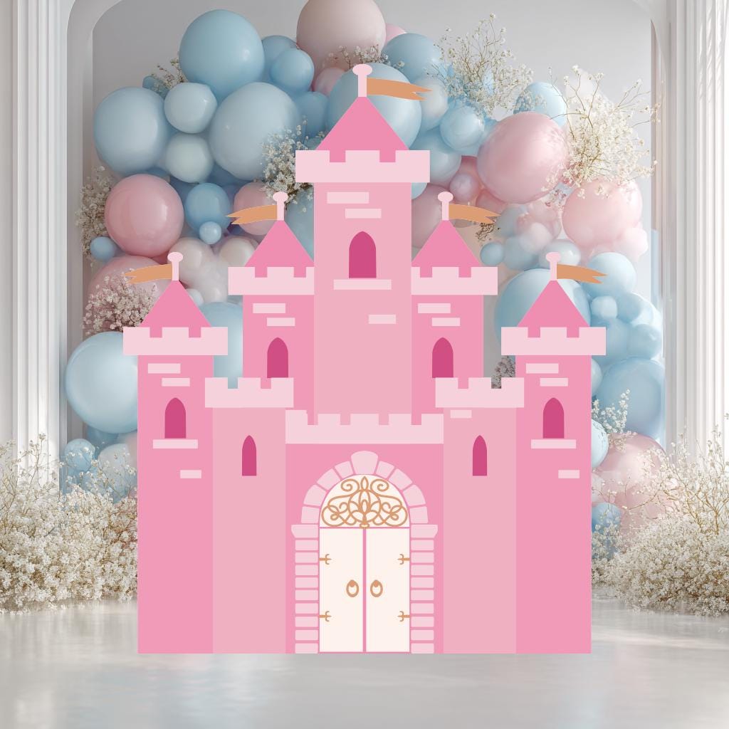 Pink Castle Cutout, Princess Party Decor, First Birthday, Fantasy, Princess Castle, Girls Baby Shower, Princess Birthday, Castle Backdrop
