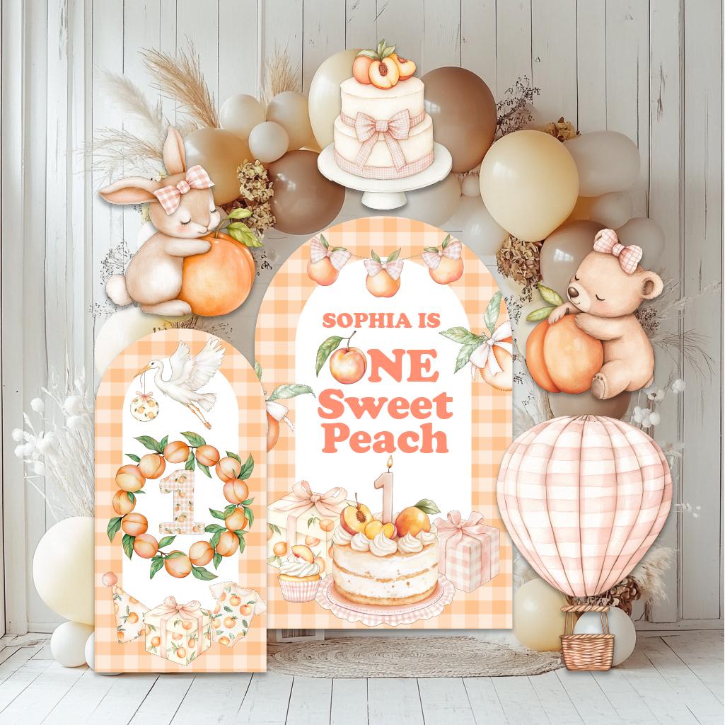 One Sweet Peach Birthday Cutouts, Peach Backdrop, Sweet Party Decorations, Sweet One, 1st birthday, Peach 1st Birthday, Peach Party Props