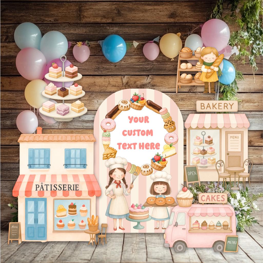 Patisserie Cutouts, Bakery Party, Candy Shop Backdrop, Two Sweet Birthday, Ice Cream, Lollipop, Donuts, Candy Theme Decor, Sweet Store, Cake