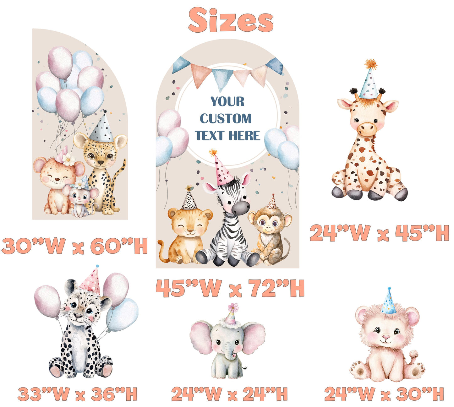 Party Animals Birthday Cutouts, Safari Animals Birthday Decor, Party Hats, Baby Shower, Wild One, Birthday Decor, Two Wild, Welcome Sign