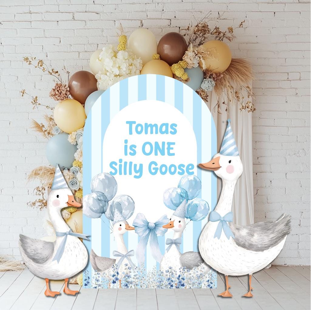 Blue Goose Cutouts, One Silly Goose, Mama Goose Baby Shower, Silly Goose Props, Mother Goose, Lucky Duck, Cottagecore,1st Birthday Decor