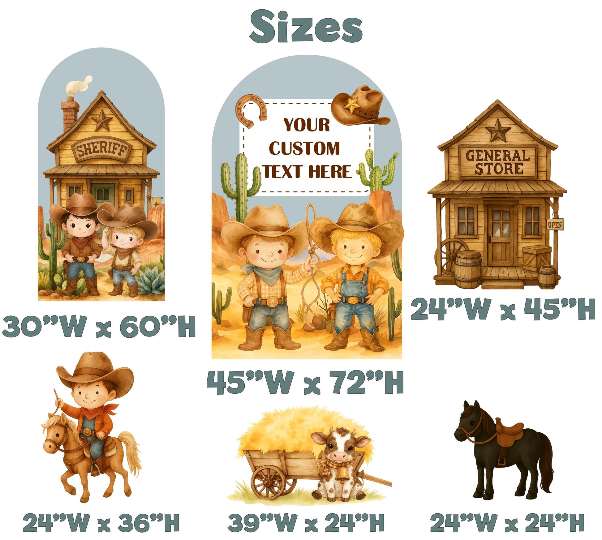 My First Rodeo Birthday Cutouts, Cowboy Party, First Birthday, Western Birthday, Wild West, Western Baby, Baby Boy, Props, Wild One, Howdy