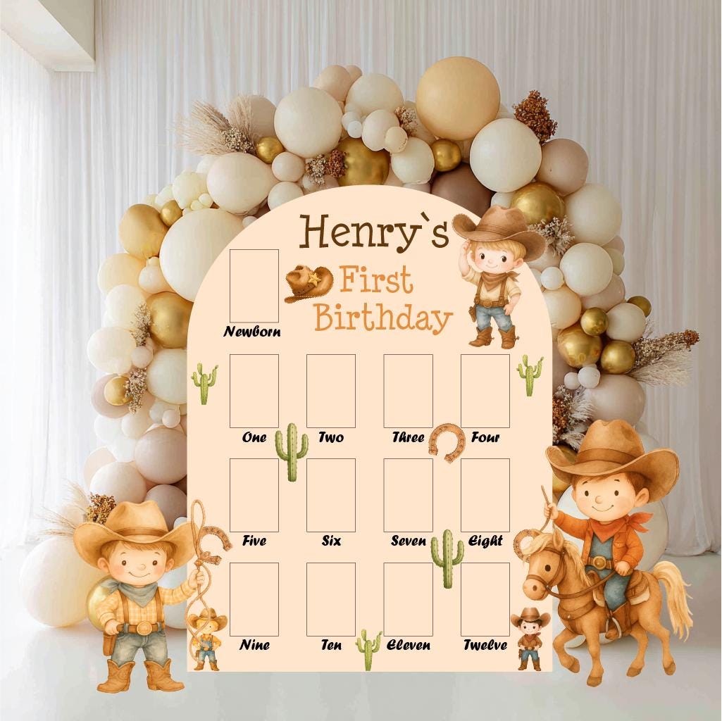 Personalized My First Rodeo Photo Board, Milestone, Boys First Birthday, Western Baby, Baby Boy, Party Prop, Cowboy Party, Wild One, Howdy