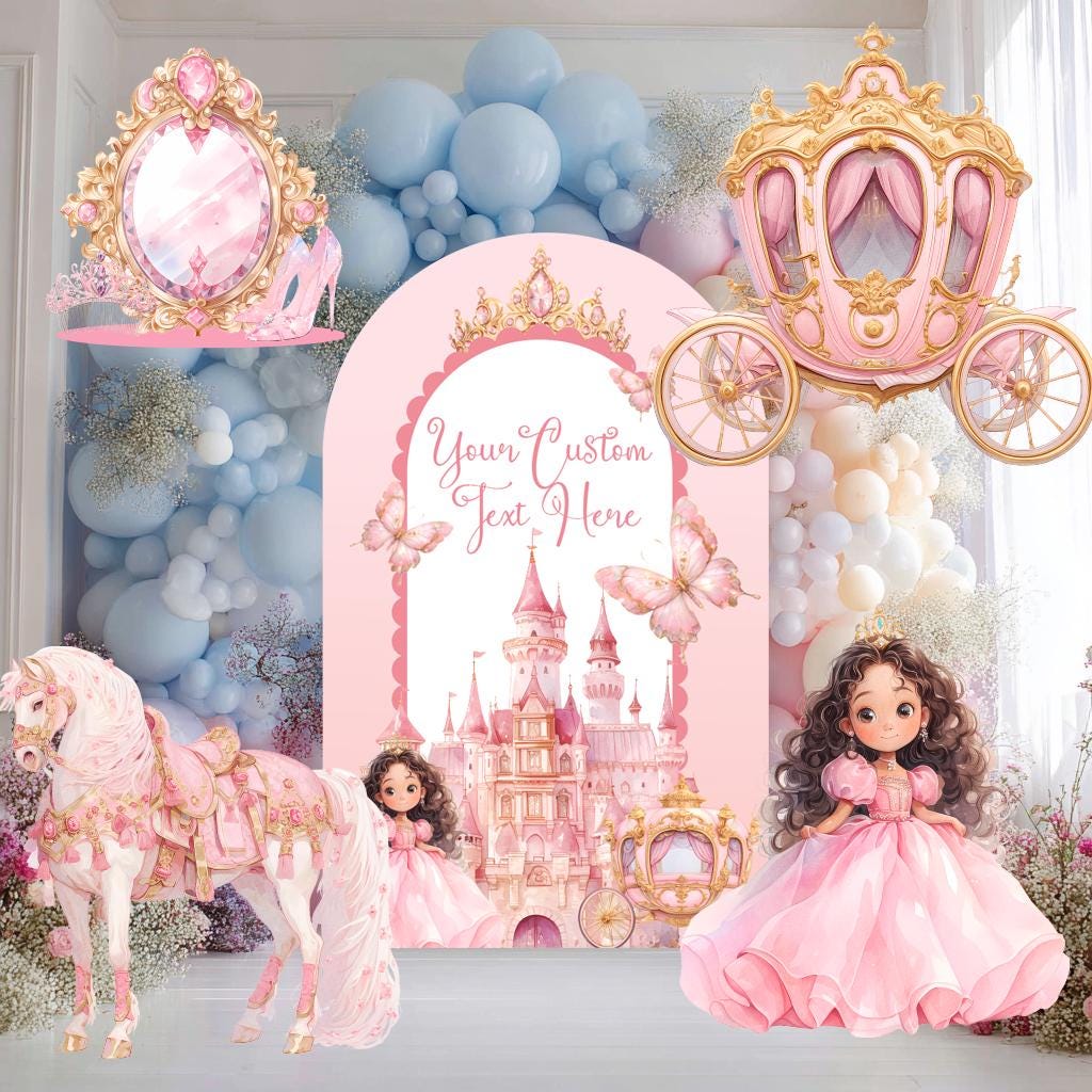 Pink Baby Princess Cutout, Storybook Baby Shower, Backdrop, 1st Birthday, Girls Birthday, Welcome Sign, Castle, Princess Carriage, Fairytale