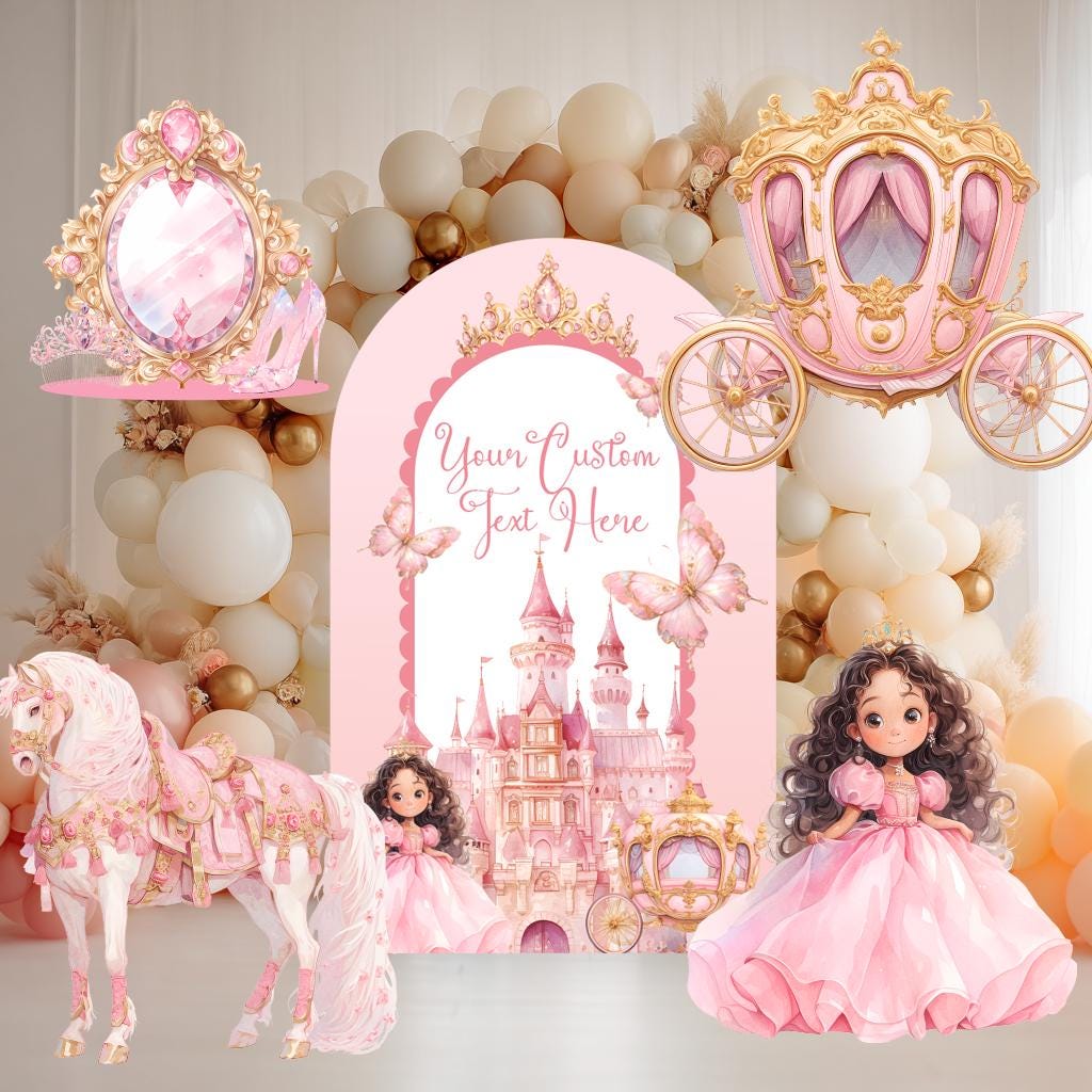 Pink Baby Princess Cutout, Storybook Baby Shower, Backdrop, 1st Birthday, Girls Birthday, Welcome Sign, Castle, Princess Carriage, Fairytale