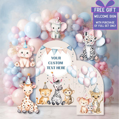 Party Animals Birthday Cutouts, Safari Animals Birthday Decor, Party Hats, Baby Shower, Wild One, Birthday Decor, Two Wild, Welcome Sign
