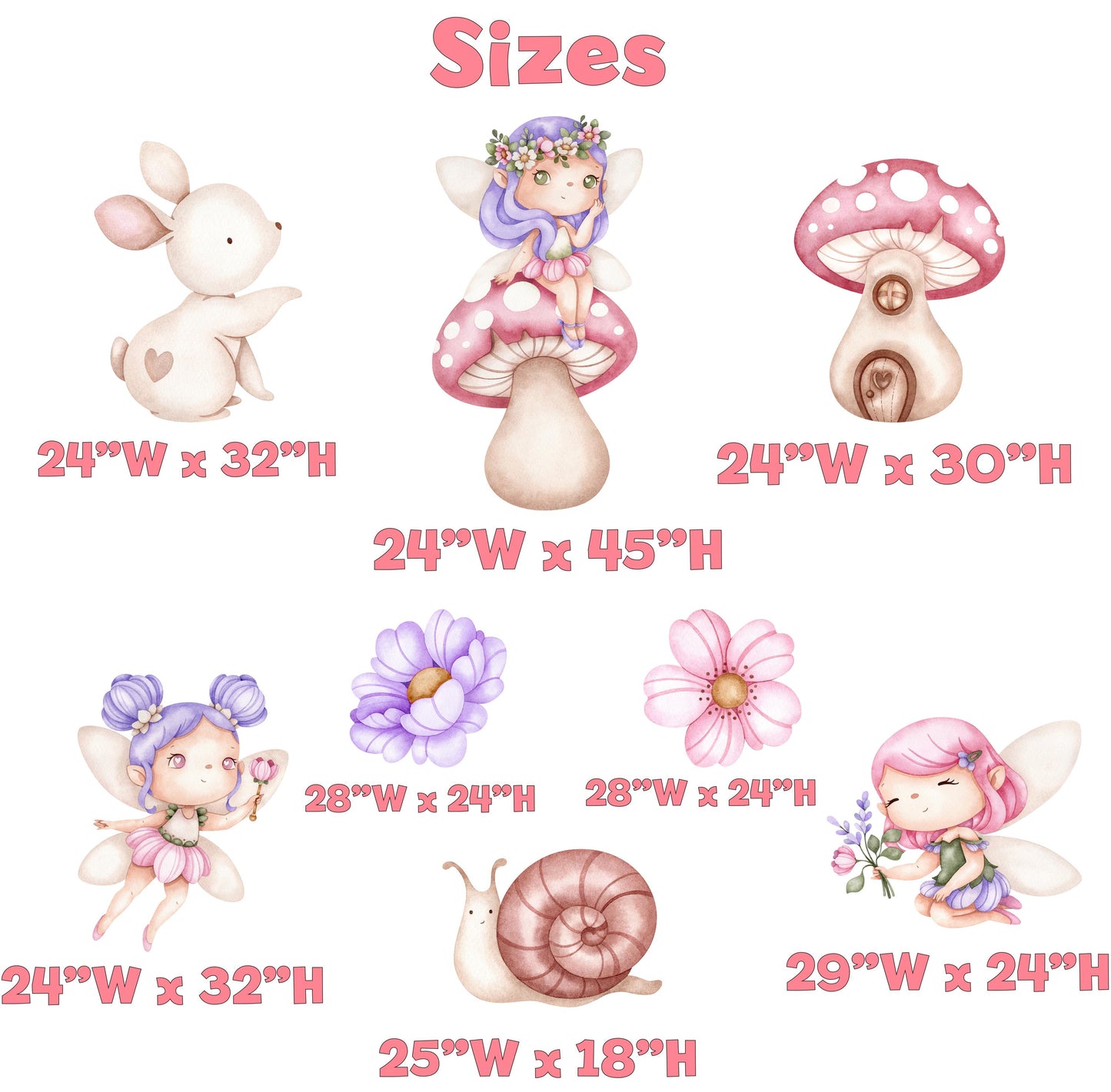 Fairy First Birthday Decor, Cutout, Baby Shower, Garden, Enchanted Fairy Girl Birthday Decor, Watercolor Fairy Theme Birthday, Stand Up Prop