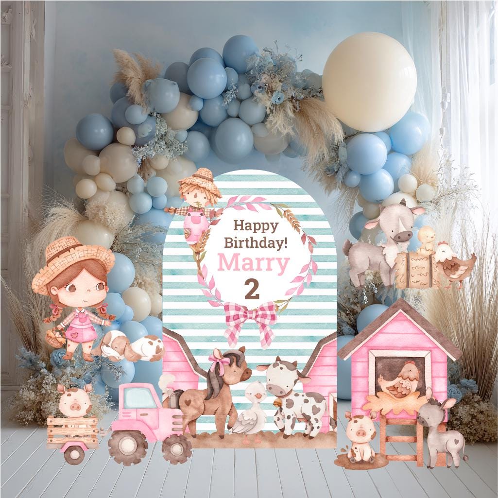 Farm Animals Cutouts Set, Ranch Animals Party, Barnyard Birthday Prop, Farm Animal Standee, Baby Shower,Farm Themed Party Decor,Centerpieces